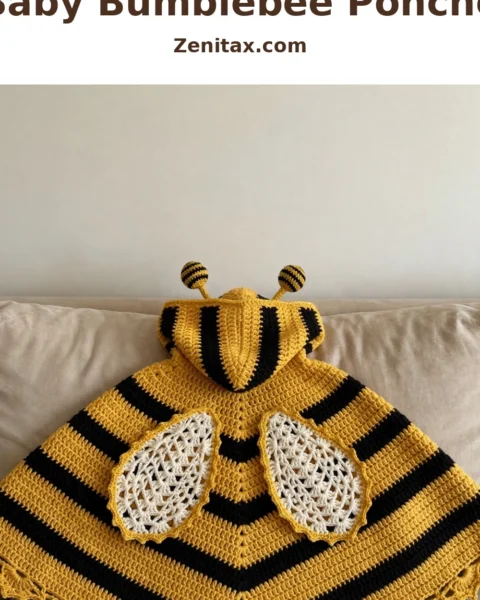 Baby Bumblebee Poncho Free Crochet Pattern