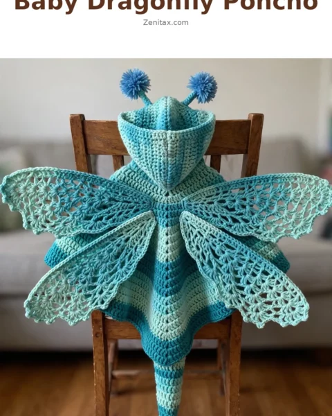 Baby Dragonfly Poncho Free Crochet Pattern