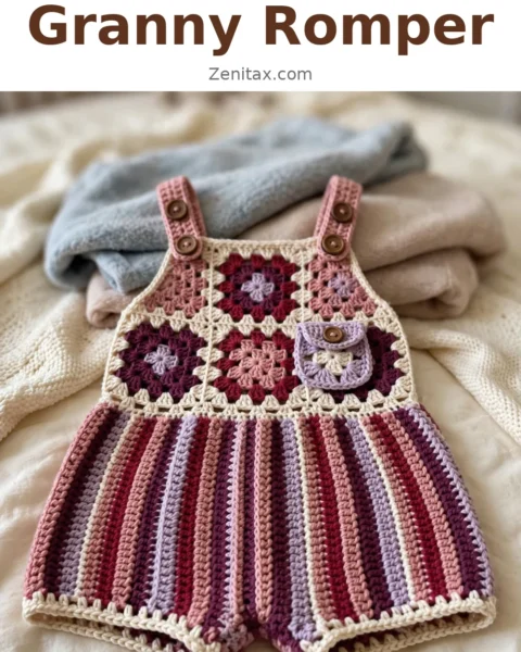 Berry Blossom Granny Romper Free Crochet Pattern