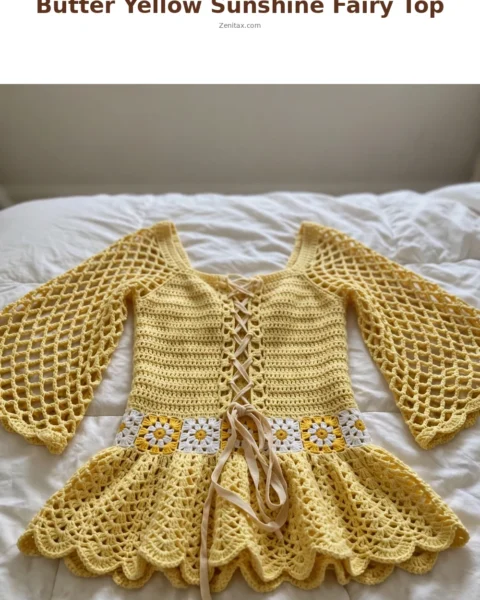 Butter Yellow Sunshine Fairy Top Free Crochet Pattern