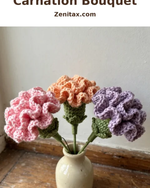Crochet Carnation Bouquet: A Timeless Floral Accent