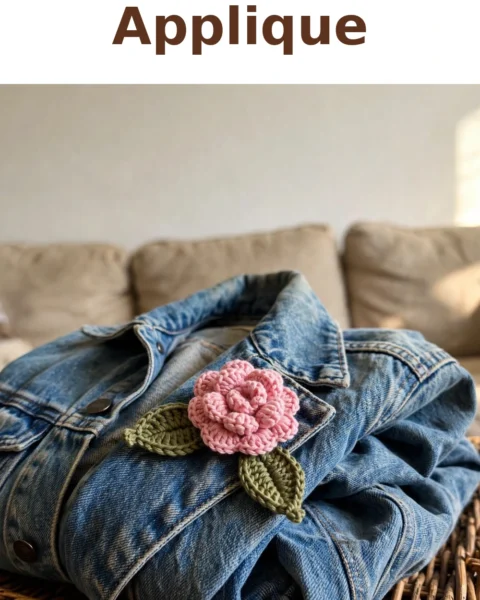 Crochet Rose Appliqué: A Delicate Floral Accent