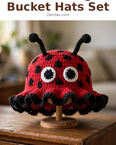 Garden Bugs Bucket Hats Set Free Crochet Pattern
