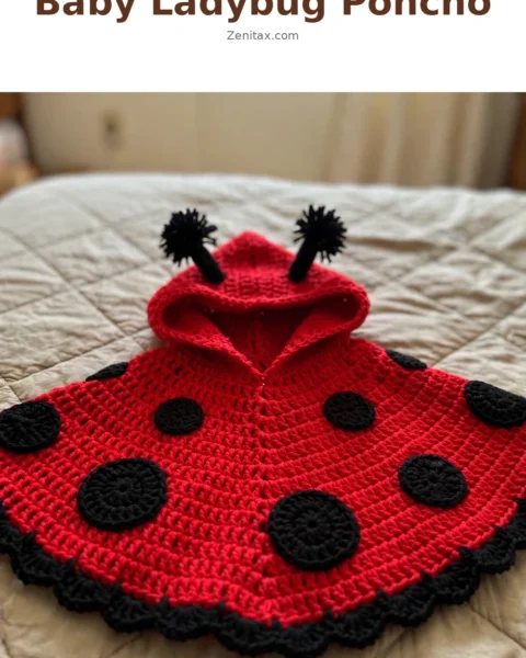Baby Ladybug Poncho Free Crochet Pattern