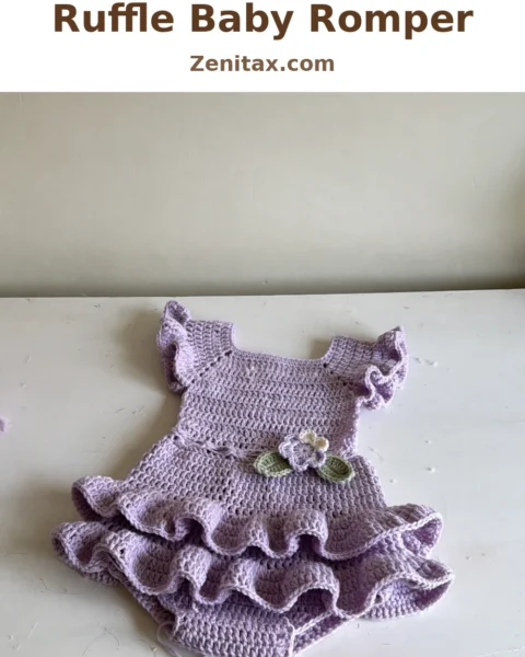 Lavender Blooms Ruffle Baby Romper Free Crochet Pattern