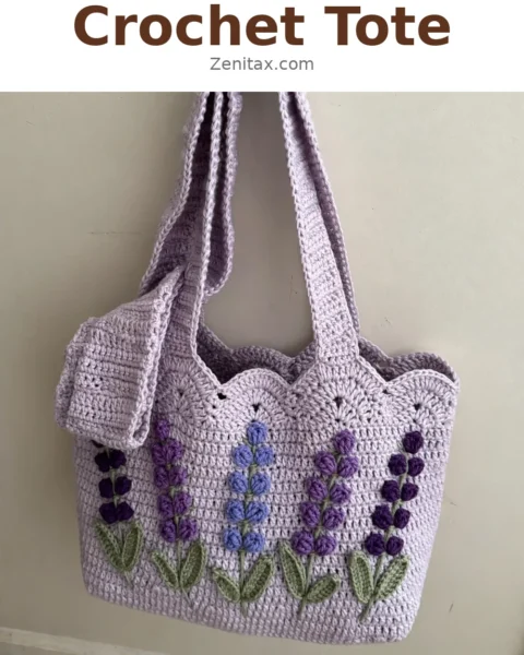 Lavender Fields Crochet Tote Free Pattern