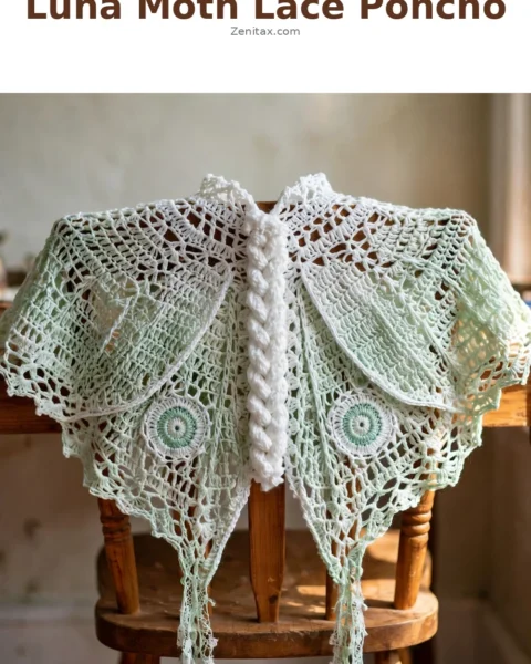 Luna Moth Lace Poncho Free Crochet Pattern