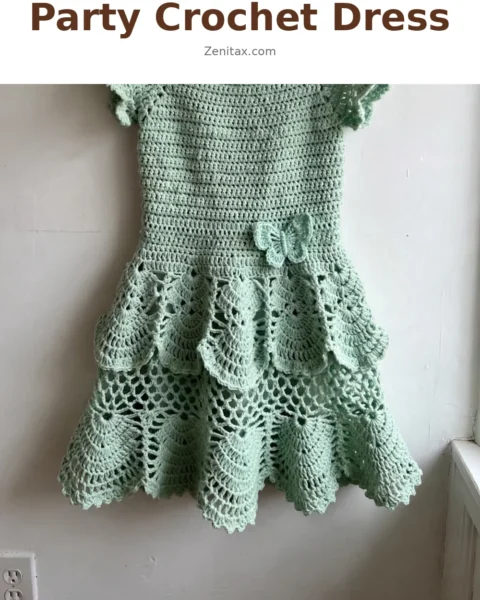 Mint Green Garden Party Crochet Dress Free Pattern