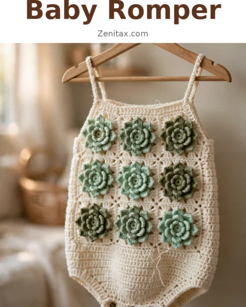 Mint Succulent Baby Romper Free Crochet Pattern