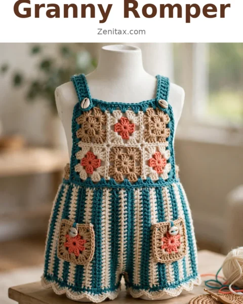 Ocean Breeze Granny Romper Free Crochet Pattern