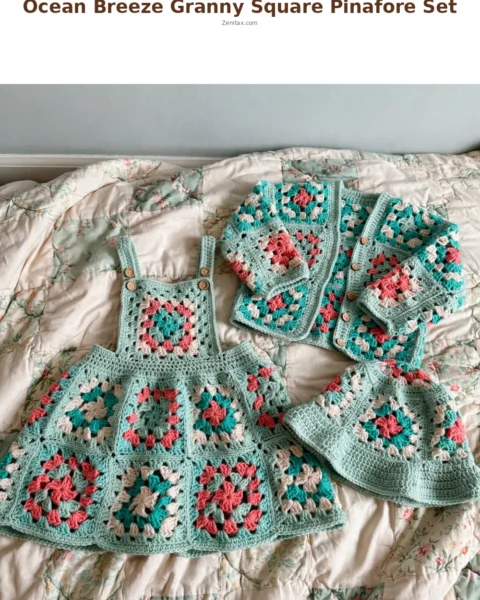 Ocean Breeze Granny Square Pinafore Set Free Crochet Pattern