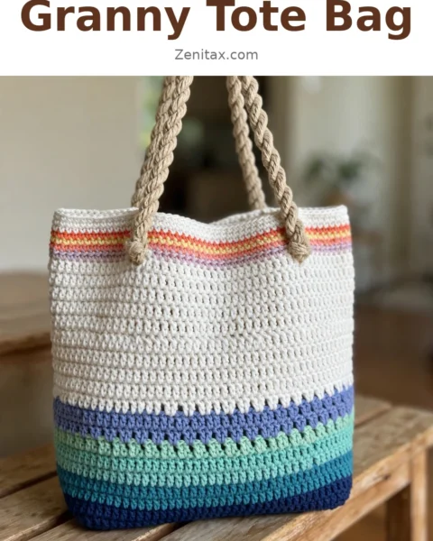 Ocean Wave Granny Tote Bag Free Crochet Pattern