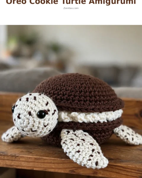 Oreo Cookie Turtle Amigurumi Free Crochet Pattern