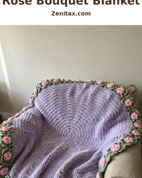 Crochet Rose Bouquet Blanket: A Romantic Floral Treasure