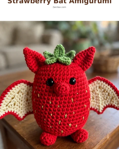 Strawberry Bat Amigurumi Free Crochet Pattern