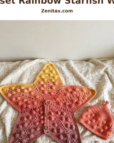 Sunset Rainbow Starfish Wrap Free Crochet Pattern