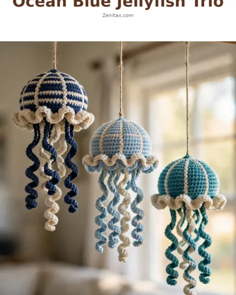 Ocean Blue Jellyfish Trio Free Crochet Pattern