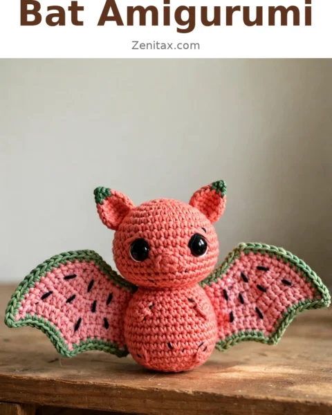 Watermelon Bat Amigurumi Free Crochet Pattern