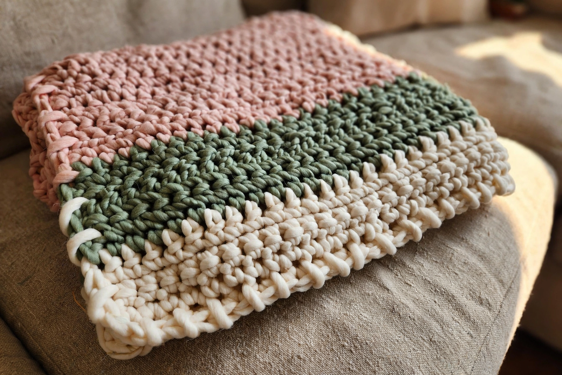 Close-up of the chunky stripe texture
