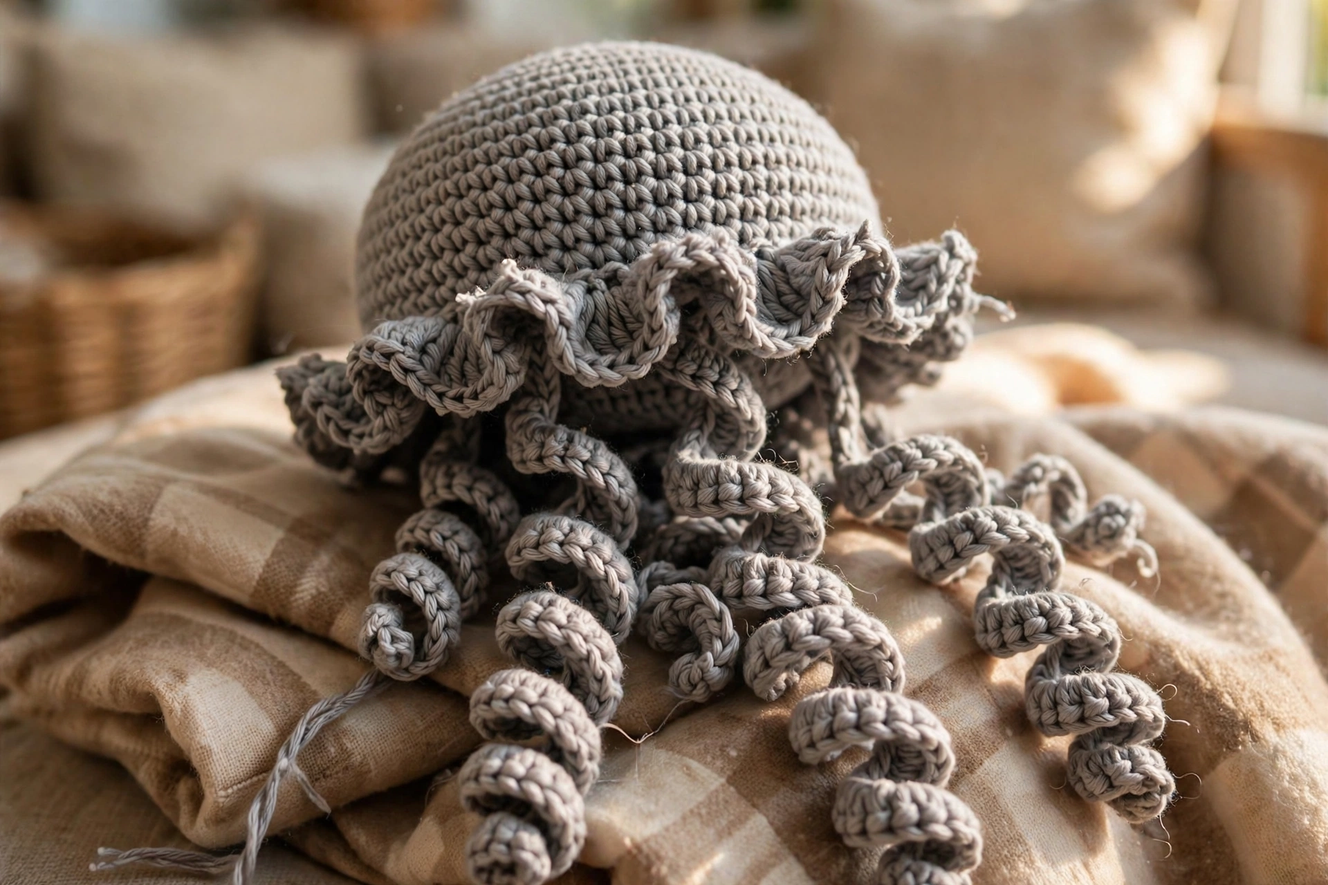 Close-up of the coiled spiral tentacles and ruffle