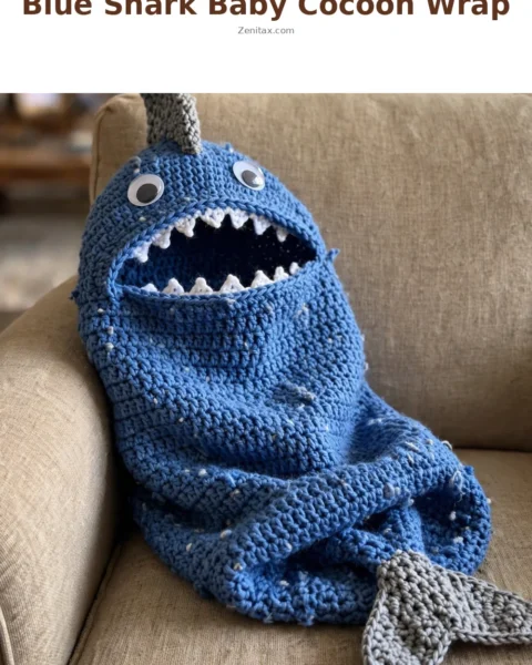 Blue Shark Baby Cocoon Wrap Free Crochet Pattern