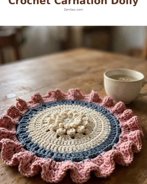 Crochet Carnation Doily: A Blooming Mother’s Day Treasure
