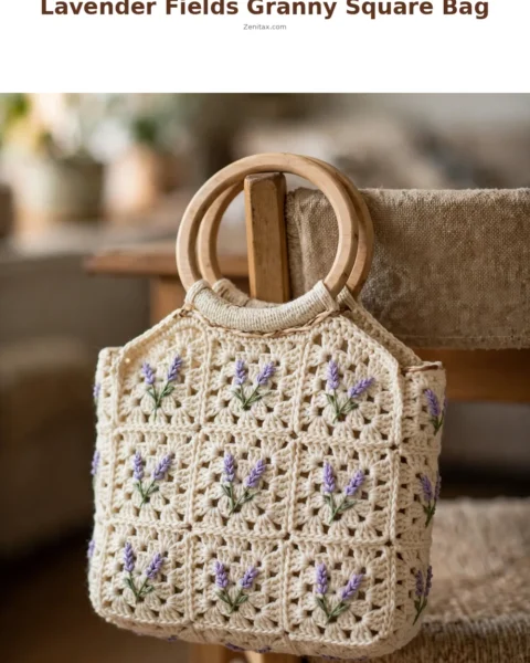 Lavender Fields Granny Square Bag Free Crochet Pattern
