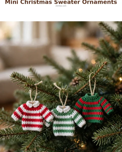 Mini Christmas Sweater Ornaments Free Crochet Pattern
