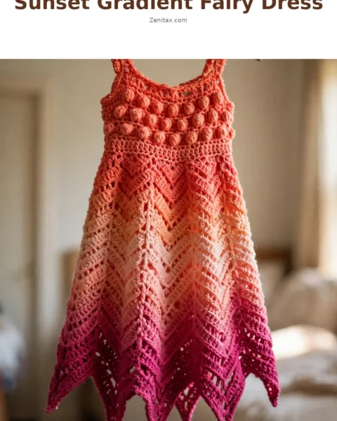 Sunset Gradient Fairy Dress Free Crochet Pattern