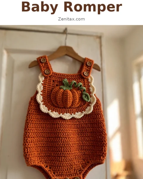 Autumn Pumpkin Baby Romper Free Crochet Pattern