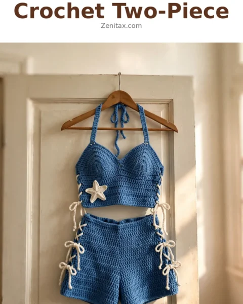 Ocean Blue Beach Crochet Two-Piece Free Pattern
