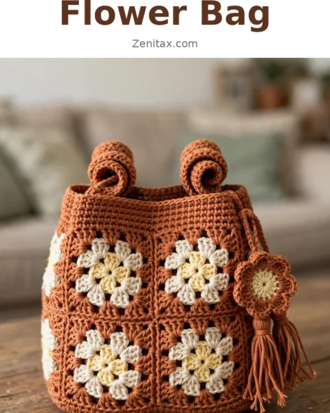 Terracotta Boho Flower Bag Free Crochet Pattern