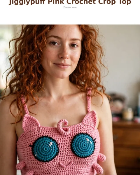 Jigglypuff Pink Crochet Crop Top