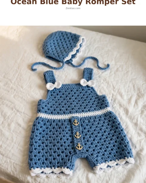 Ocean Blue Baby Romper Set