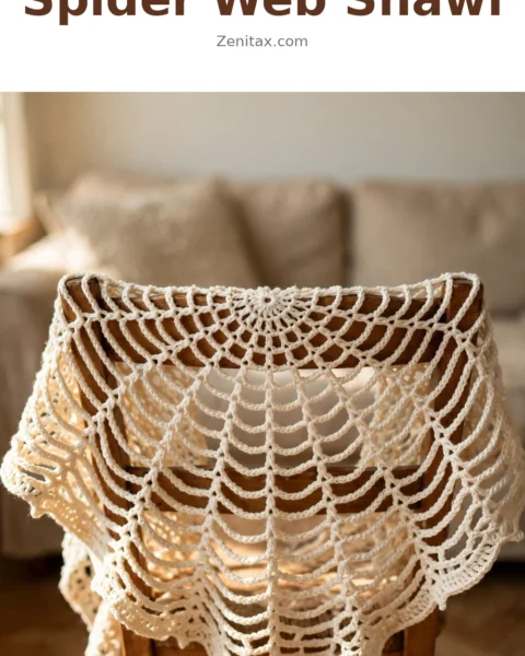 Free Crochet Spider Web Shawl Pattern For Halloween In Any Size