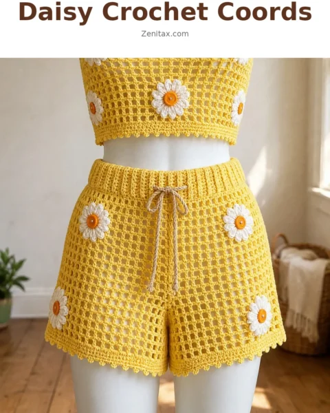 Sunshine Yellow Daisy Crochet Coords