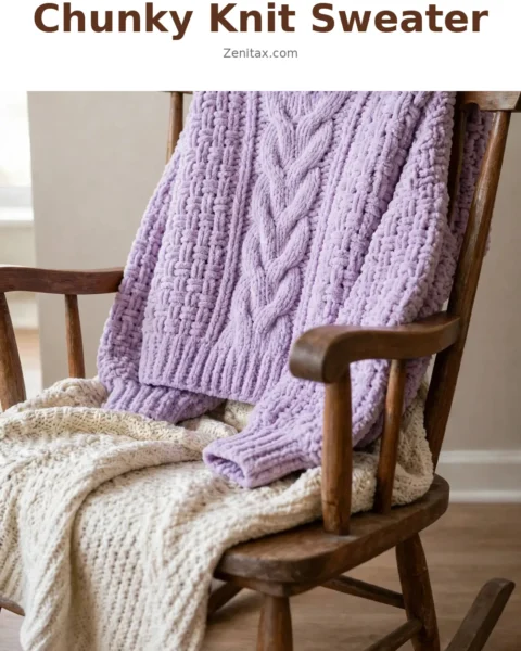 Soft Lavender Chunky Knit Sweater Free Crochet Pattern