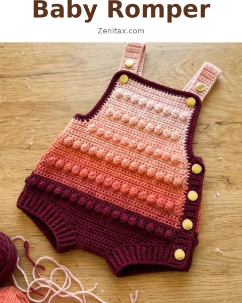 Sunset Gradient Baby Romper Free Crochet Pattern