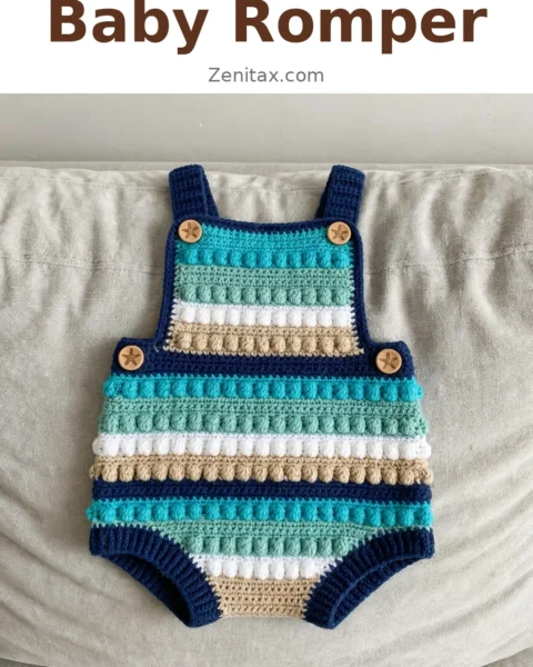Ocean Waves Baby Romper Free Crochet Pattern