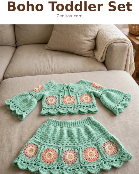 Mint Meadow Boho Toddler Set Free Crochet Pattern