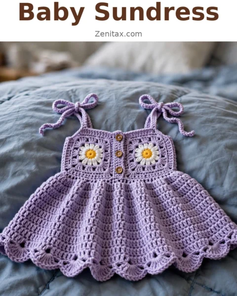 Lavender Daisy Baby Sundress Free Crochet Pattern