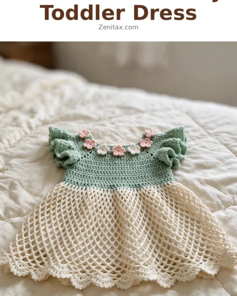 Mint Garden Party Toddler Dress Free Crochet Pattern