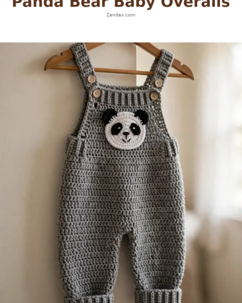 Panda Bear Baby Overalls Free Crochet Pattern