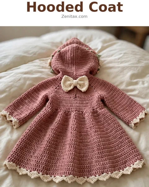 Rose Garden Pink Hooded Coat Free Crochet Pattern