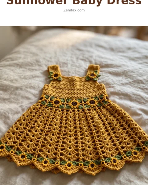 Sunflower Baby Dress Free Crochet Pattern