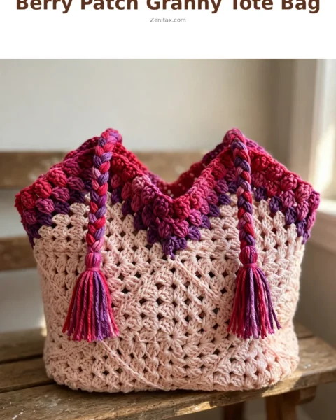 Berry Patch Granny Tote Bag Free Crochet Pattern