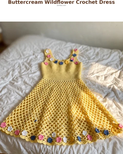 Buttercream Wildflower Crochet Dress Free Crochet Pattern