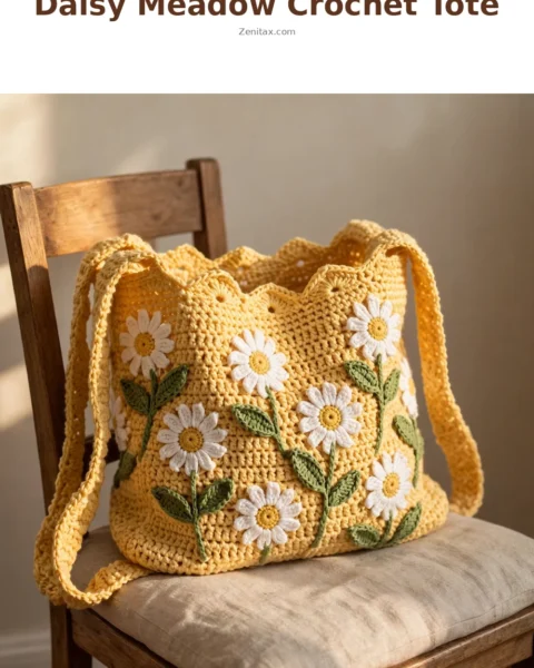 Daisy Meadow Crochet Tote Free Pattern