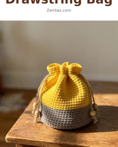 Drawstring Bag Free Crochet Pattern