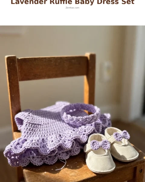 Lavender Ruffle Baby Dress Set Free Crochet Pattern